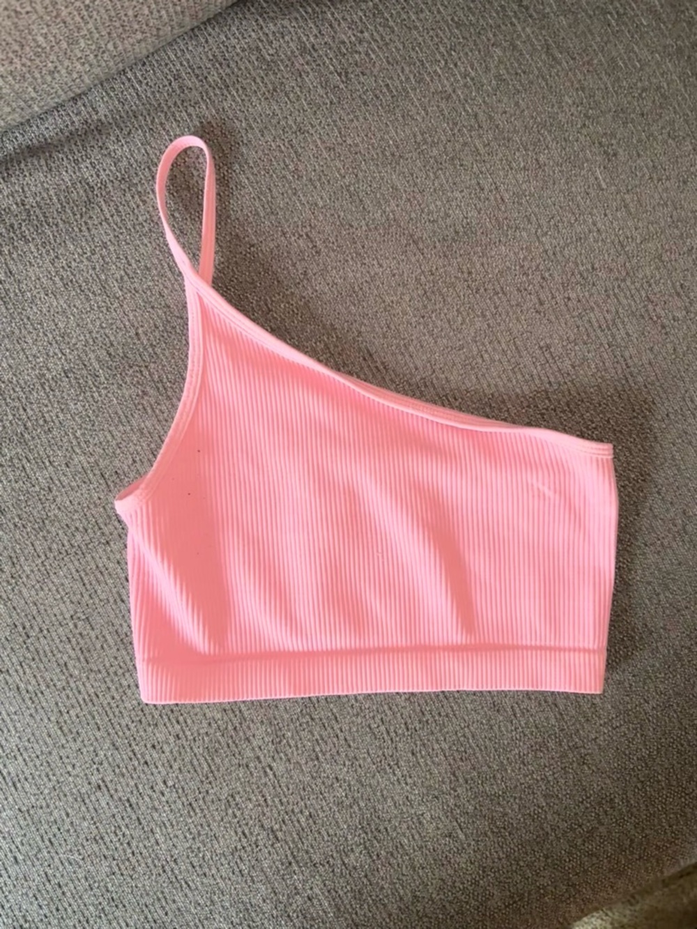 Tilly’s One-Shoulder Pink Ribbed Crop Top
